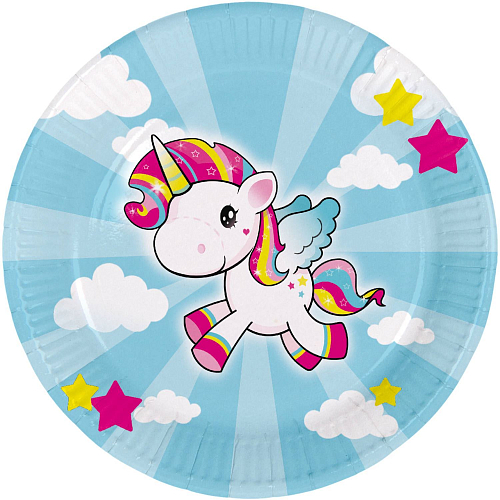 Talíře Jednorožec - Little Unicorn 23cm / 8 ks