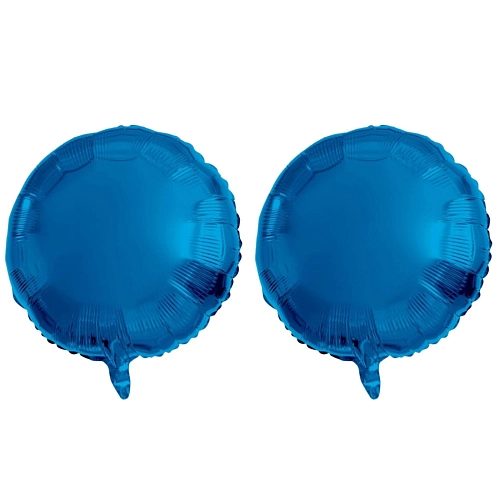 Balón foliový kulatý - metalický modrý - 45 cm - 2 ks