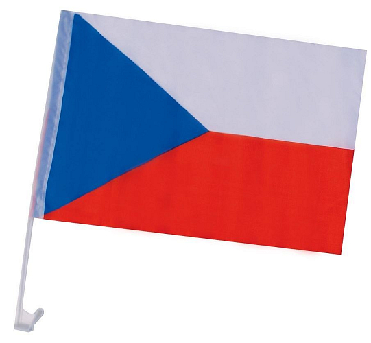 Vlajka na auto ČR - hokej - fanoušek ČR - 45 x 29 cm - 1ks