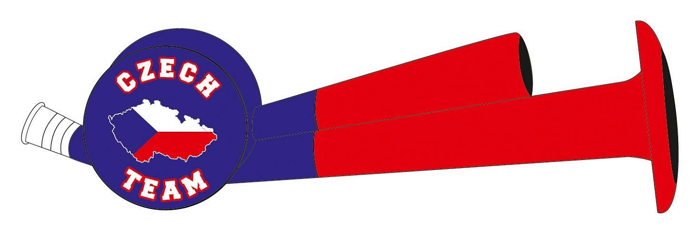 Dvojitá trubka - hokej - ČR fanoušek - 23 x 6 cm