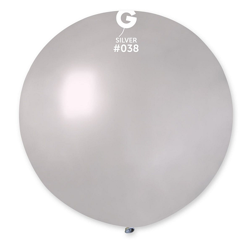 Balón latex  metalický 80 cm - stříbrný 1 ks