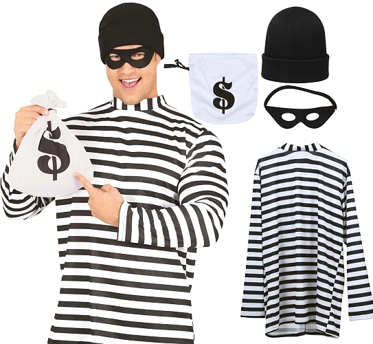 Kostým vězeň - trestanec - zločinec - vel. L - unisex