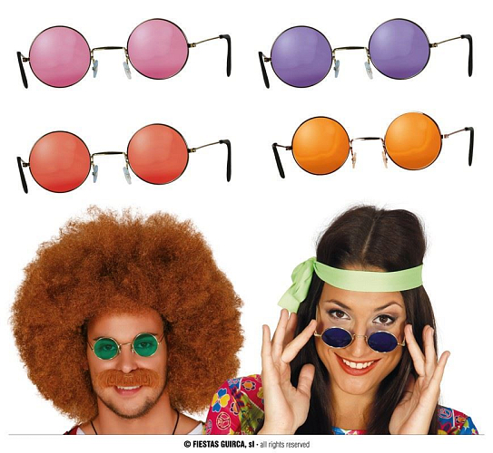 Párty brýle LENONKY - Hippies - Hipík - 4 druhy - 60.léta