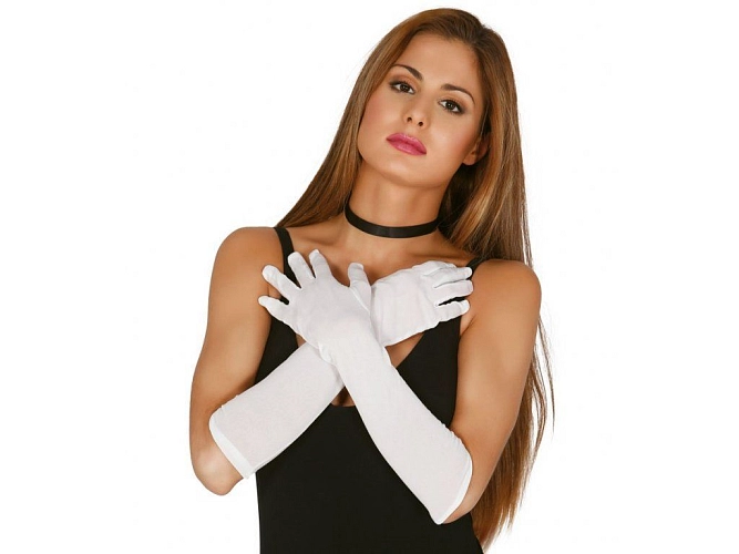 Rukavice bílé 45 cm