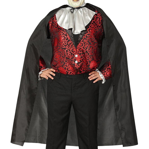 KOSTÝM - ČERNÝ PLÁŠŤ VAMPÍR - Upír - Drakula - 130 cm - Halloween