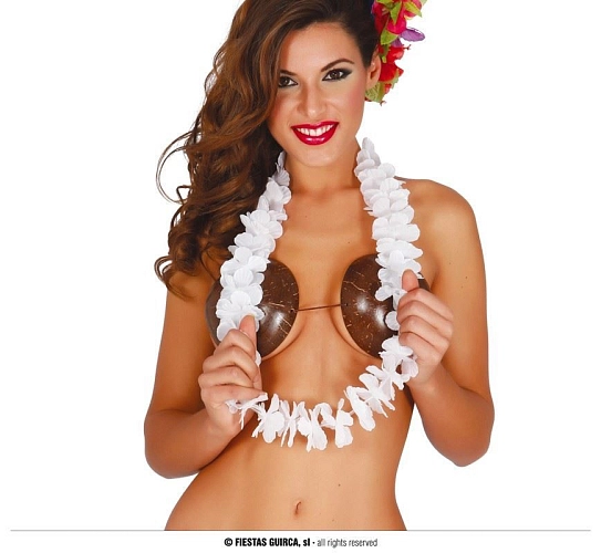 HAVAJSKÝ VĚNEC - BÍLÝ - HAWAII - cca 100 cm