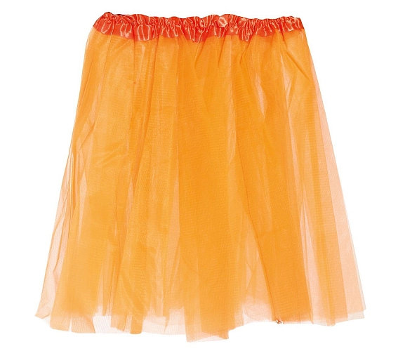 Retro dámská TUTU sukně - neon oranžová - 40 cm - 80.léta - disco