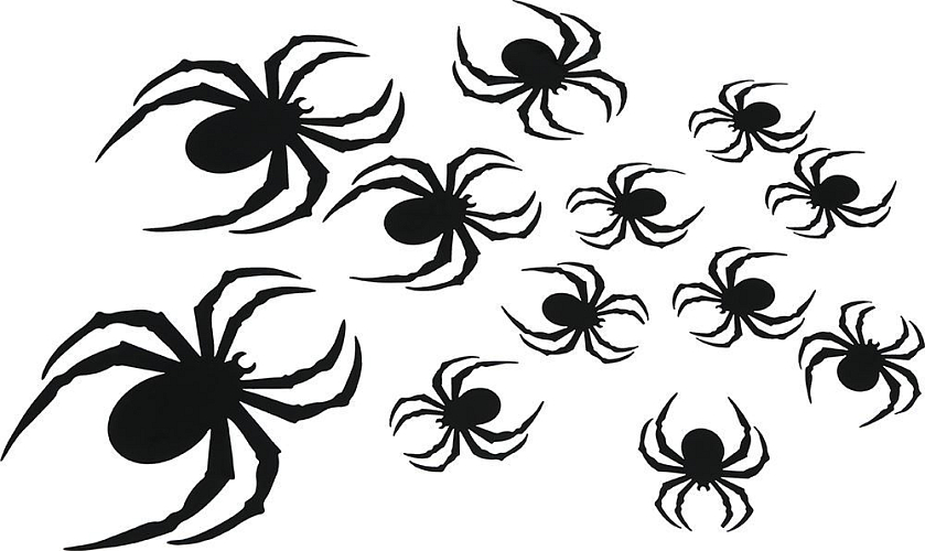 Dekorace pavouci - čarodějnice - Halloween - 12 ks