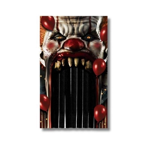 Dekorace závěs Halloween - Klaun horor TO - Pennywise - 145 x 240 cm