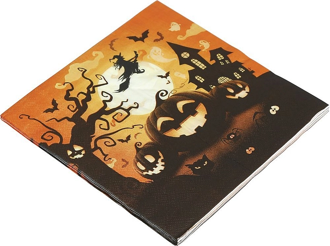 Papírové ubrousky dýně - pumpkin - čarodějnice - Halloween - 33 x 33 cm - 20 ks