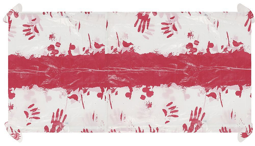 Ubrus krev - s motivem krvavých rukou - HALLOWEEN - 135 cm x 270 cm