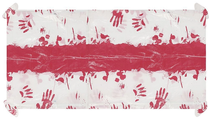 Ubrus krev - s motivem krvavých rukou - HALLOWEEN - 135 cm x 270 cm