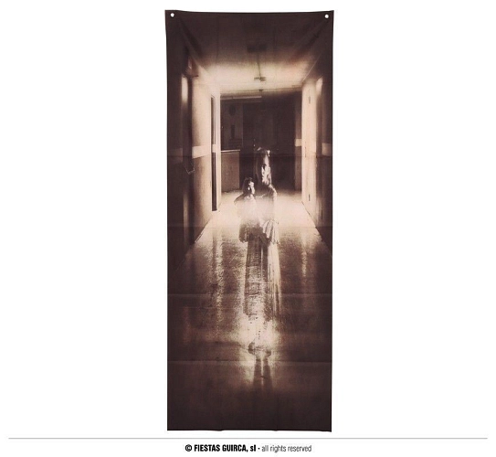 Závěs na dveře - horor Kruh - The Ring - Halloween - 80 x 200 cm