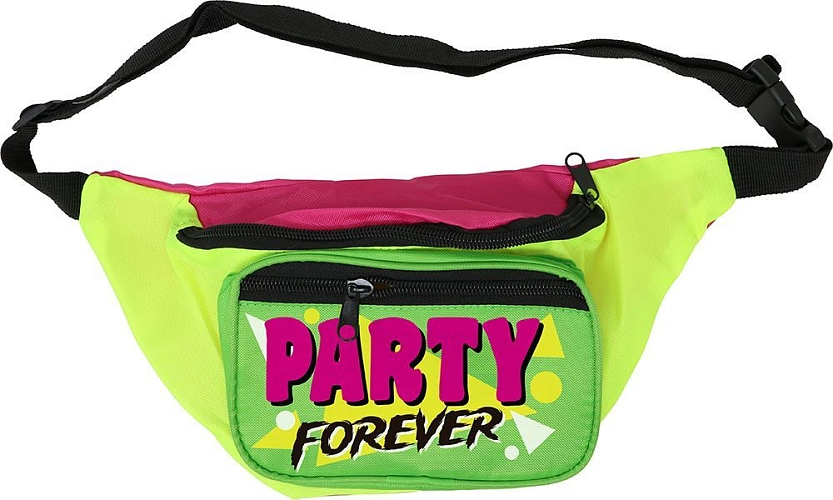 Retro ledvinka barevná - neon - 80.léta - disco - 35 x 12 cm