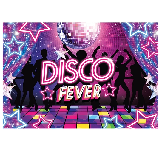 Banner - plachta DISCO fever - horečka - 80. léta - 220 x 150 cm