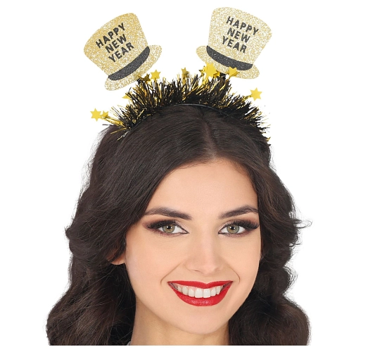 Čelenka Happy New Year - zlatá - Silvestr