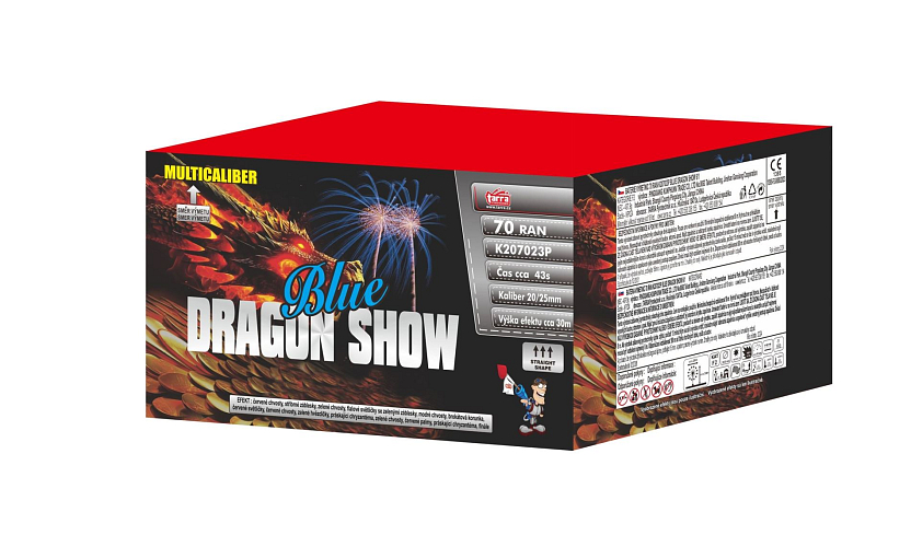 OHŇOSTROJ  - BATERIE VÝMETNIC BLUE DRAGON SHOW  70 RAN 6x1