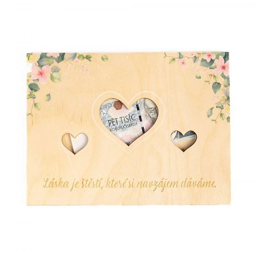 Kapsa dřevěná na peníze barevná - svatba