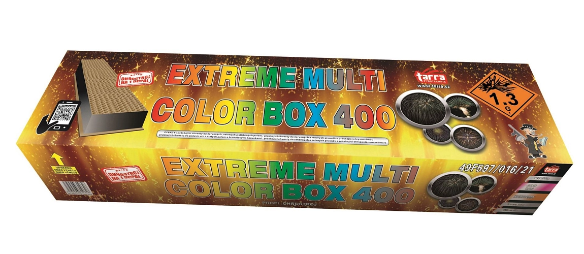 PROFI SLOŽENÝ OHŇOSTROJ EXTREME MULTICOLOR BOX 400 RAN 1/1