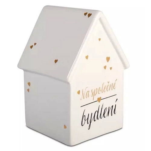 Keramická pokladnička svatba - domeček