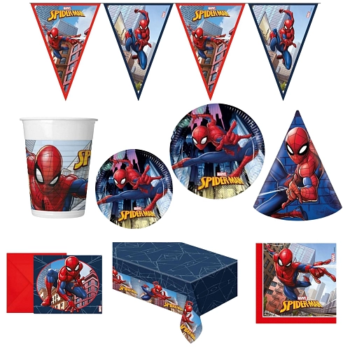 Dětská narozeninová sada Spiderman - 12 osob, 78 ks