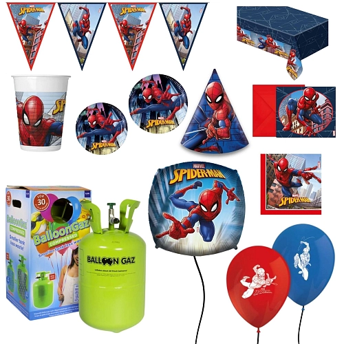 Dětská narozeninová sada Spiderman s balónky a heliem - 10 osob