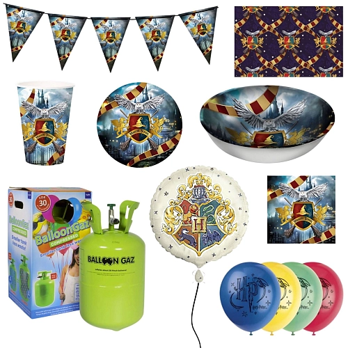Dětská narozeninová sada čaroděj Harry s balónky a heliem - 12 osob