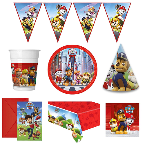 Dětská narozeninová sada Tlapková Patrola - Paw Patrol - 12 osob, 78 ks