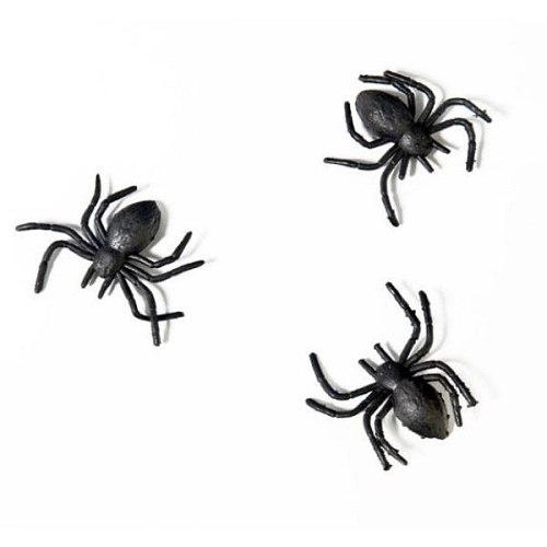 PAVOUCI PLASTOVÍ ČERNÍ 3x3cm - 10 ks - Halloween