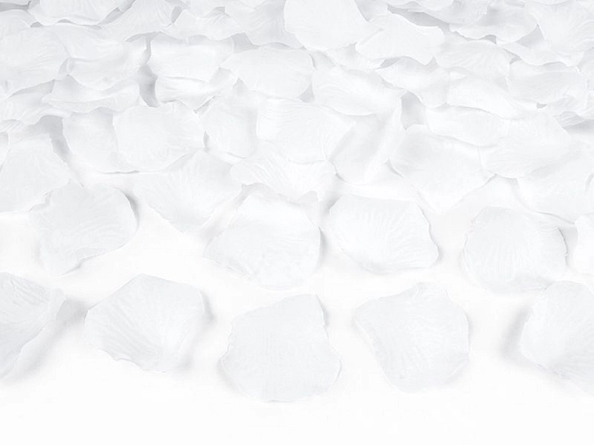 Okvětní lístky růží textilní - bílé 100 ks