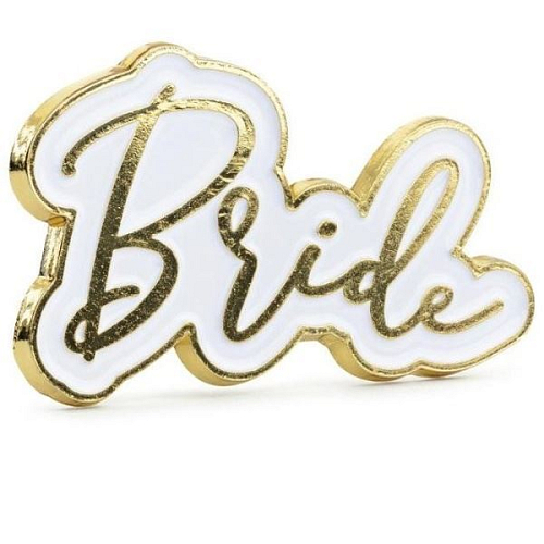 Brož pro budoucí nevěstu 'Bride' 3,5 x 2 cm - Rozlučka se svobodou