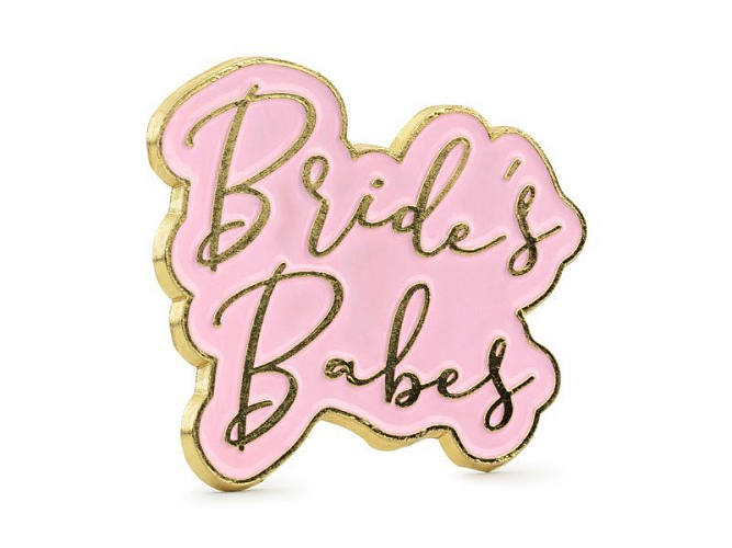 Brož pro družičky 'Bride's Babes' 3,5 x 3 cm - Rozlučka se svobodou