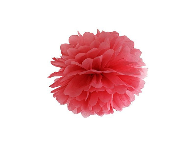 PAPÍROVÝ POMPOM 25cm - ČERVENÁ
