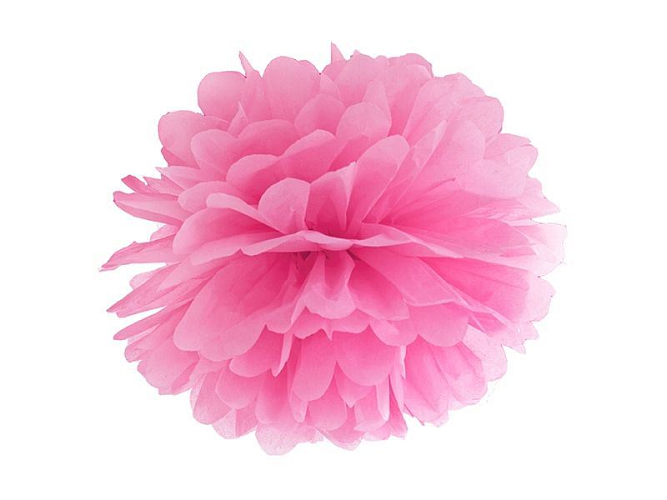 PAPÍROVÝ POMPOM 35cm - RŮŽOVÁ