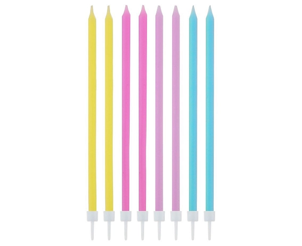 Narozeninové svíčky - pastelové - makronky - 14,5 cm - 16 ks