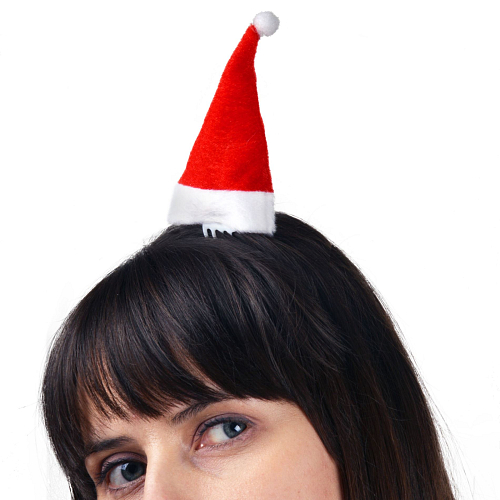Mini čepice Santa Claus na sponce - Vánoce, 2 ks