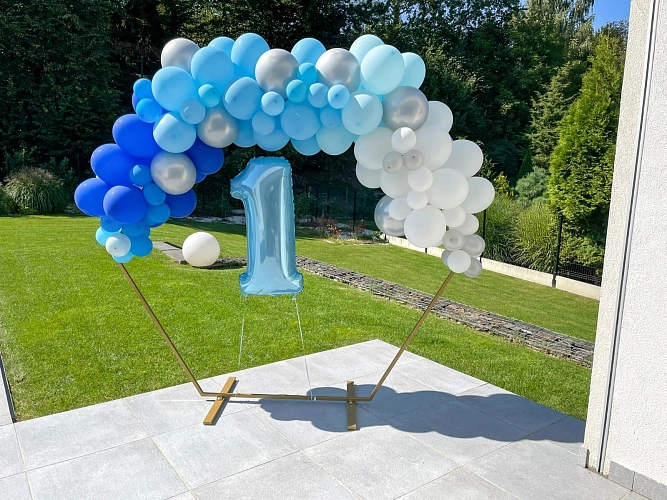 Balonková dekorace - zlatý hexagon - 2 m