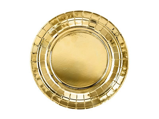 Papírové talíře zlaté - 18cm - 6 ks