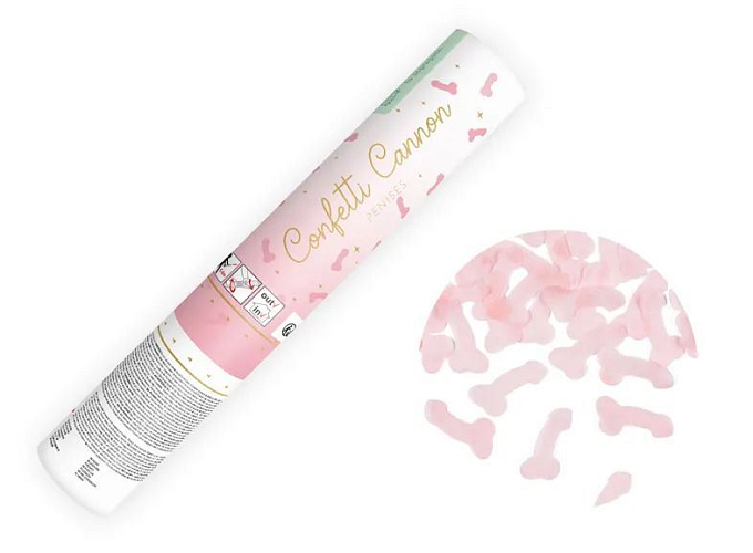 Konfety 20 cm - PENIS - světle růžové - Rozlučka se svobodou