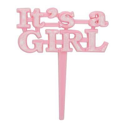 Zapichovátka do cupcaku, 8 ks - Baby shower ' It's a girl ' - Holka