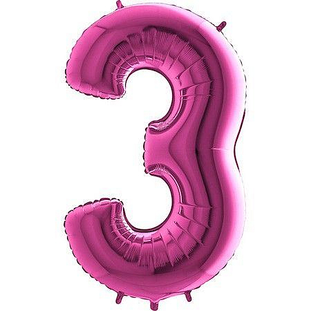 Balón foliový číslice RŮŽOVÁ - PINK 102 cm - 3