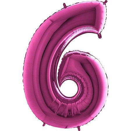 Balón foliový číslice RŮŽOVÁ - PINK 102 cm - 6