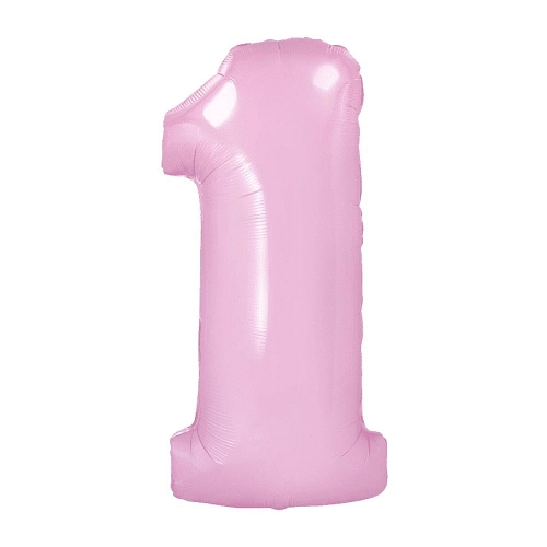 Balón foliový číslice SVĚTLE RŮŽOVÁ 102 cm - 1