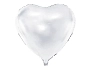 Fóliový balón srdce bílé - Svatba - Valentýn - 60 cm