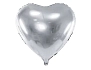Fóliový balón srdce stříbrné - Svatba - Valentýn - 60 cm