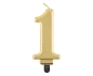 Narozeninová svíčka na dort - 1 - metalická zlatá - 8 cm