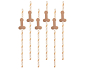 Slámky - papírové brčka s penisem - růžovozlaté (rose gold ) 6 ks - Rozlučka se svobodou