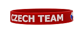 Silikonový náramek hokej - Czech Team - červený - ČR fanoušek - 1 ks
