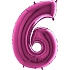 Balón foliový číslice RŮŽOVÁ - PINK 102 cm - 6
