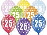 Silné Balónky 30cm metalické mix - narozeniny - Birthday No.25